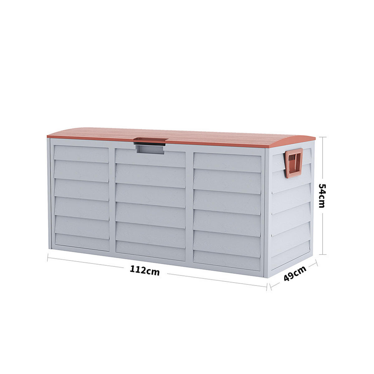 GARTENBOX 290L Abschließbar Wasserdicht Kunststoff Braun - Braun/Grau, Kunststoff (112/54/49cm) - Livingandhome
