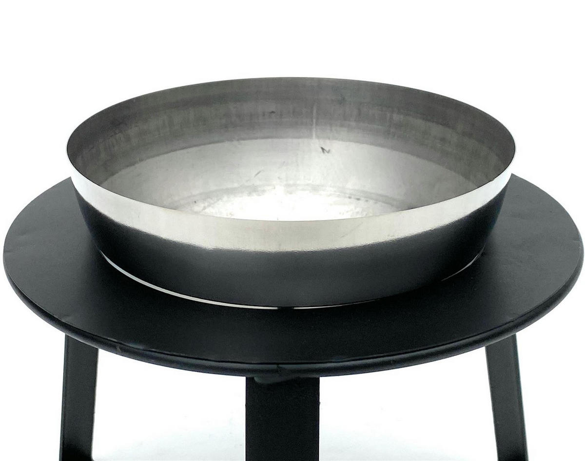 BLUMENHOCKER mit Topf Metall Schwarz/Silber 21/22,5/18 cm - Schwarz, Metall (21/18/22.5cm) - DanDiBo