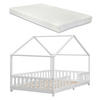 HAUSBETT Treviolo mit Matratze - Weiß, Holz/Textil (120/200cm) - [en.casa]