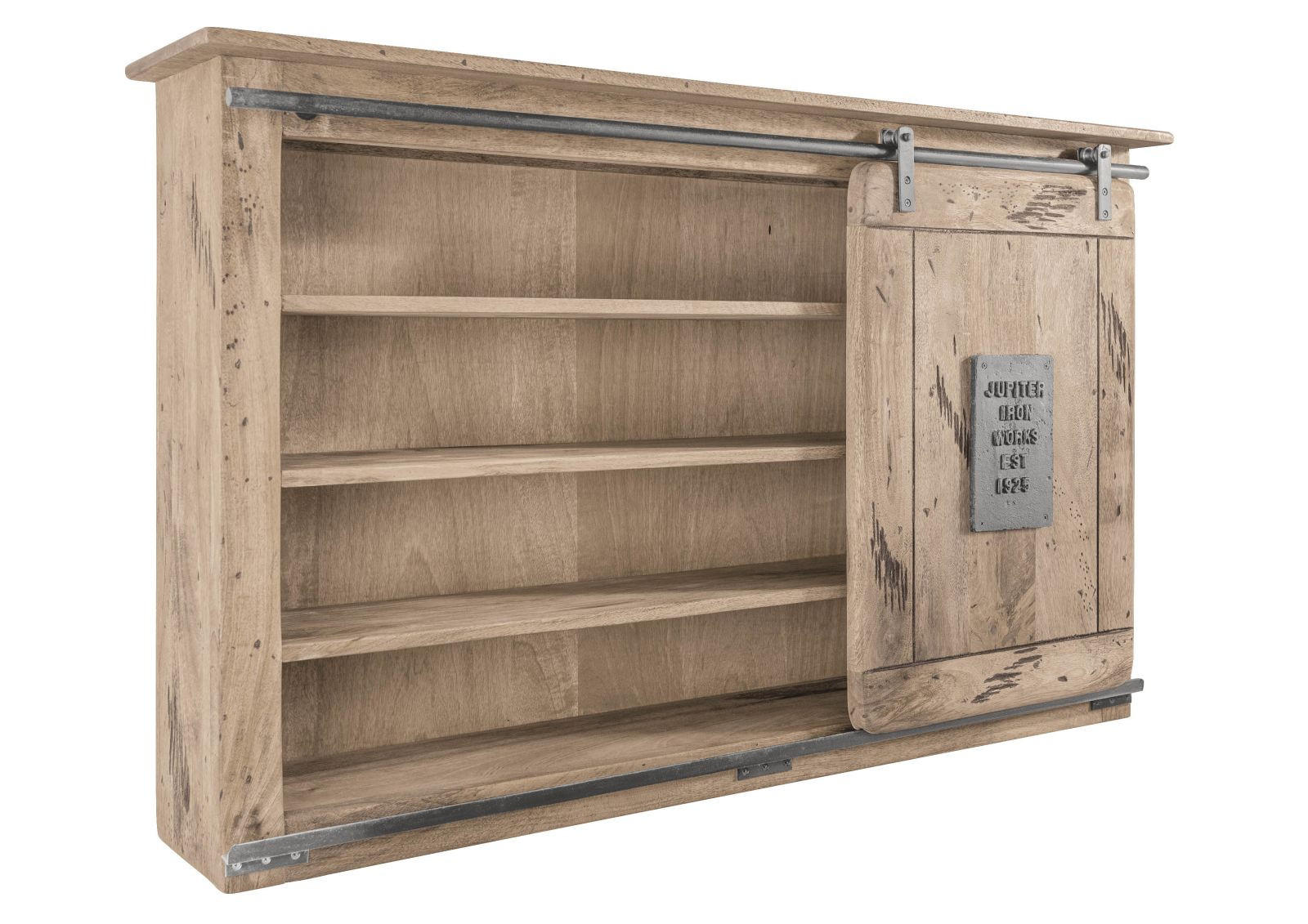 WANDREGAL Mango 130x25x80 whitewash lackiert RAILWAY #358 - Beige, Holz (130/80/25cm) - Massivmoebel24