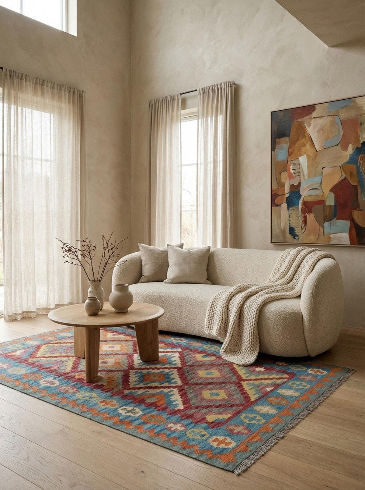 HANDWEBTEPPICH Kelim Gashgai Rot 183/127 cm Schurwolle - Rot, Textil (127/183cm) - Looma