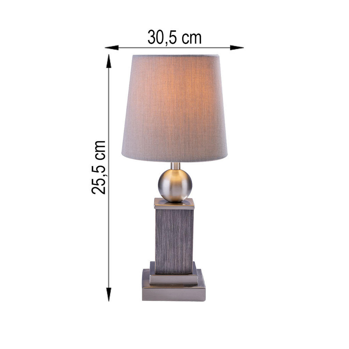 TISCHLEUCHTE ROLLO Holzoptik Grau - Grau, Holz (15/15/34cm) - Globo Lighting