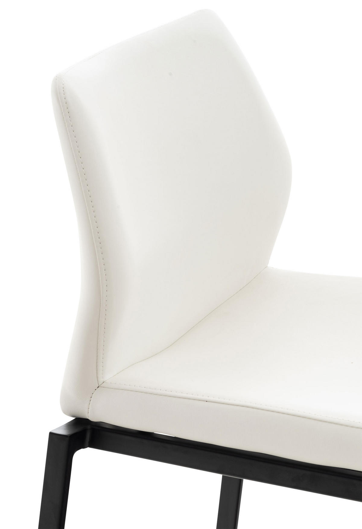 BARHOCKER Lederlook weiß - Schwarz/Weiß, Textil/Metall (47/107/53cm) - CLP