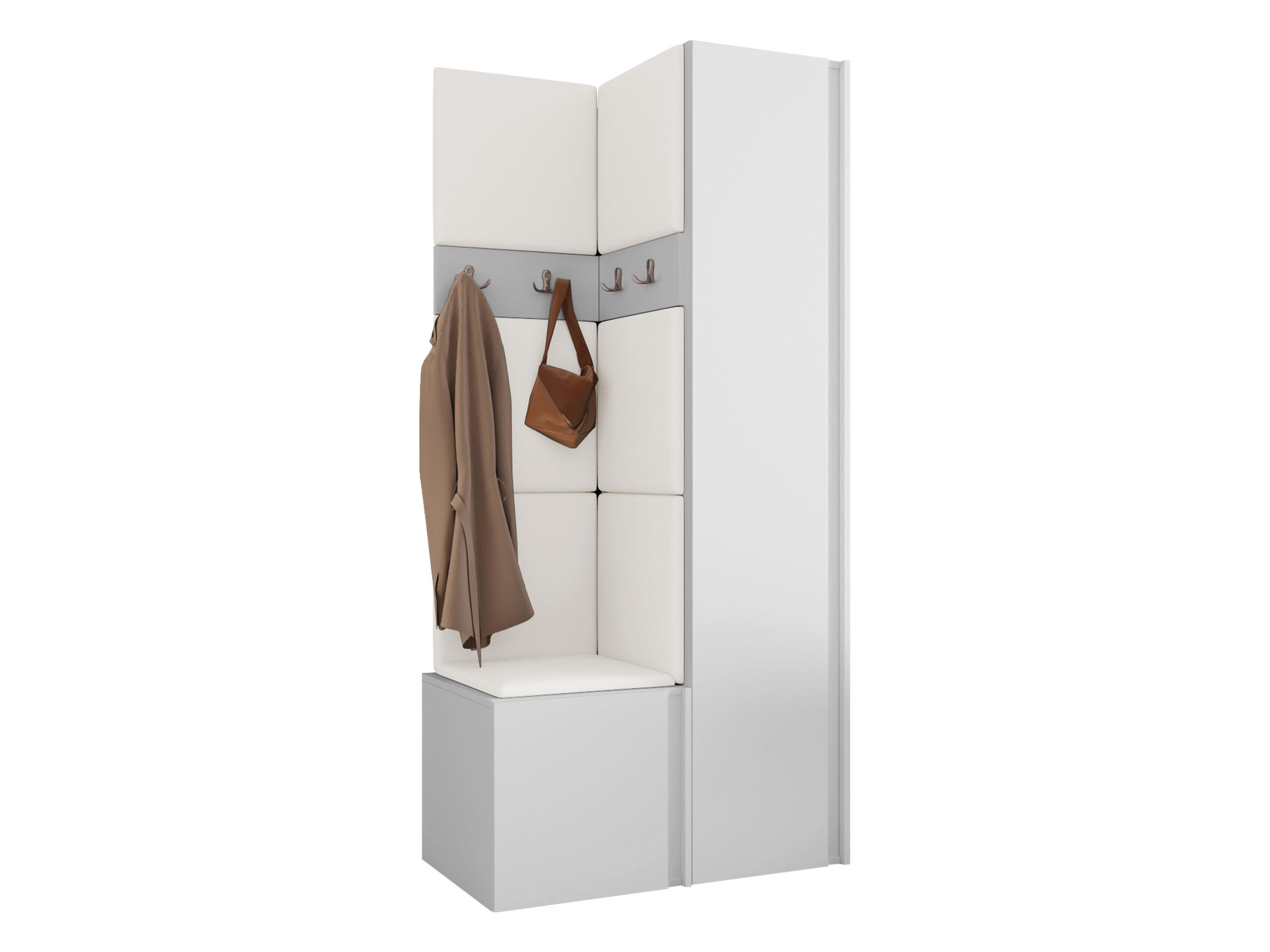GARDEROBEN-SET Orion XXIV - Weiß, Holzwerkstoff/Kunststoff (82/186/46cm) - MIRJAN24