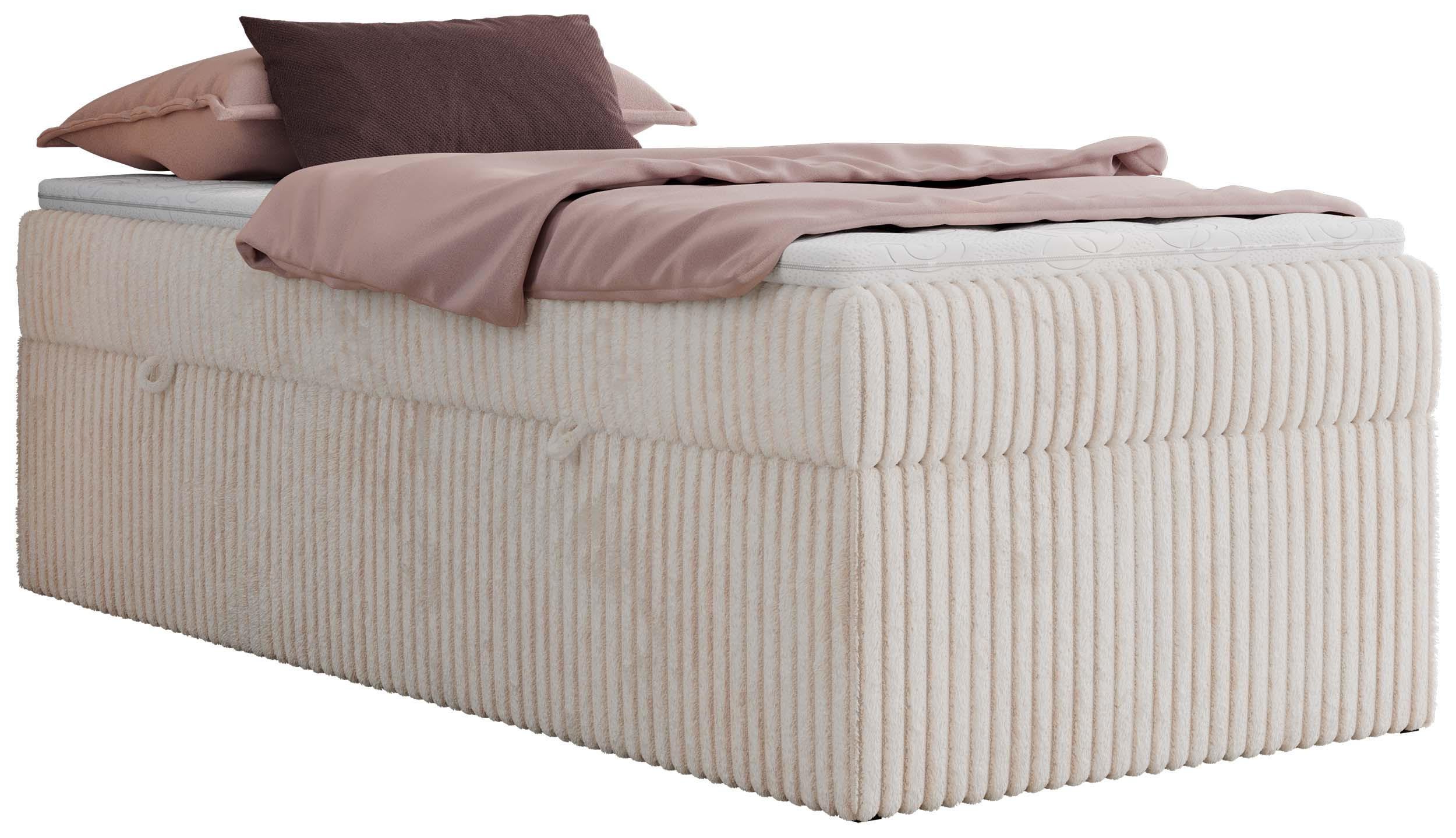 BOXBETT ZERO 90/200 - Beige Cord - H4 - Topper T25 - Beige, Textil (90/200cm) - MKS