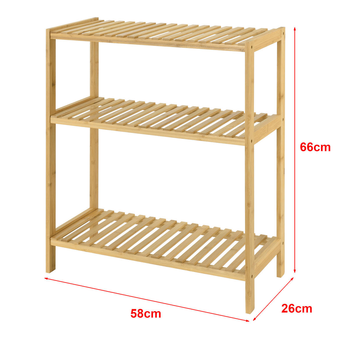 BADEZIMMERREGAL Nyköping - Naturfarben, Holz (58/66/26cm) - [en.casa]
