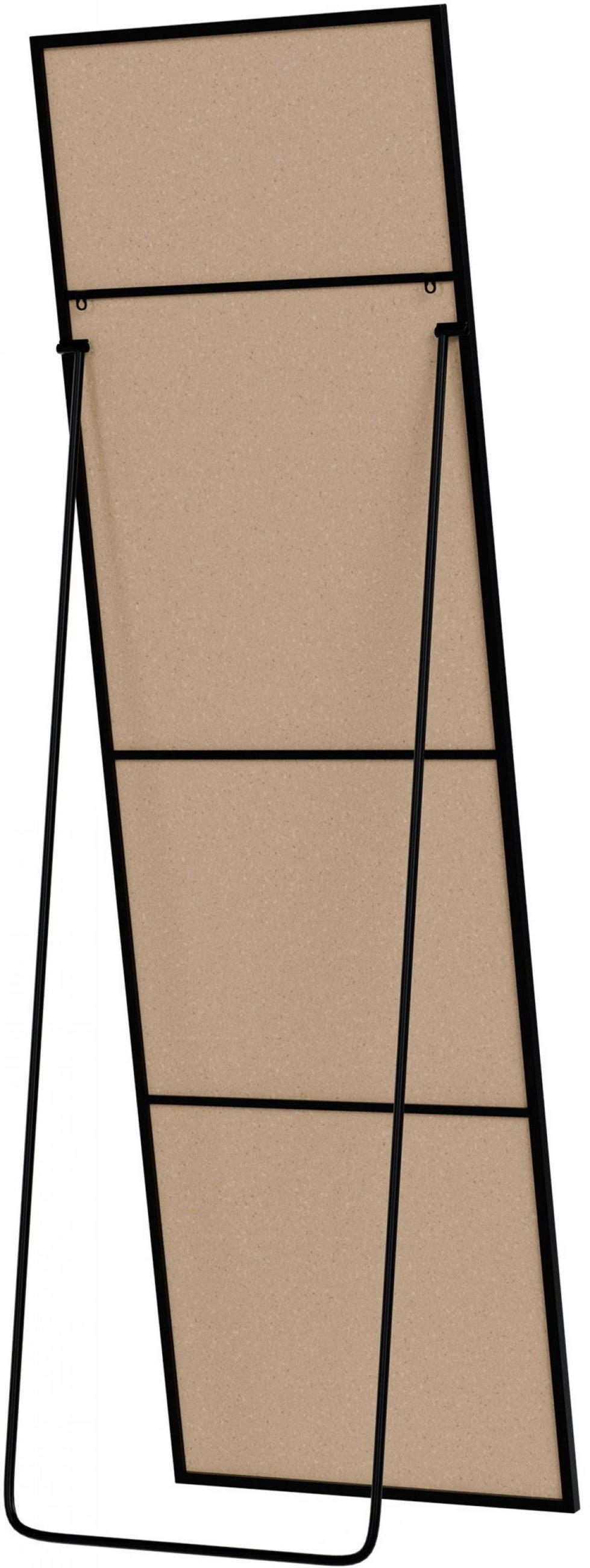 STANDSPIEGEL eckig 50/3/160 cm Glas Schwarz-Matt - Schwarz, Glas (50/160/3cm) - CLP