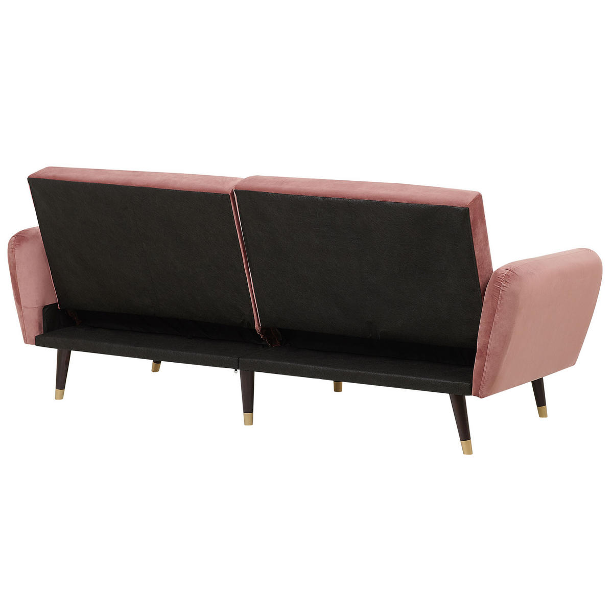 3-SITZER-SCHLAFSOFA Samtstoff Rosa Vimmerby - Pink, Textil (212/90/80cm) - Beliani