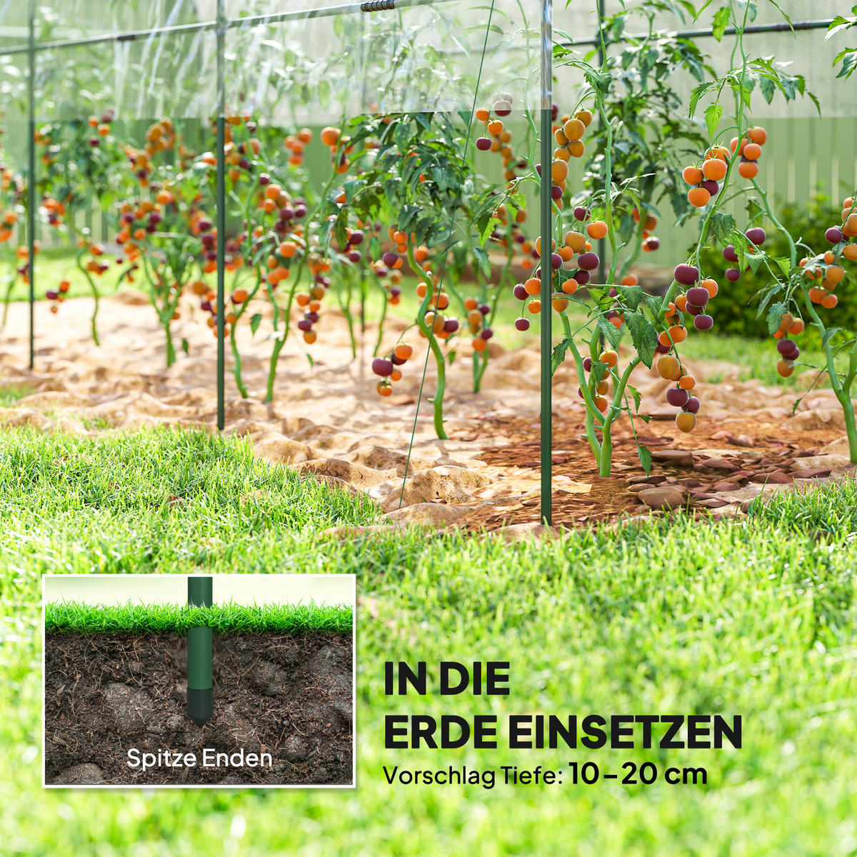 FOLIEN-GEWÄCHSHAUS winterfest mit Bogendach - Transparent, Metall (120/170/400cm) - Outsunny