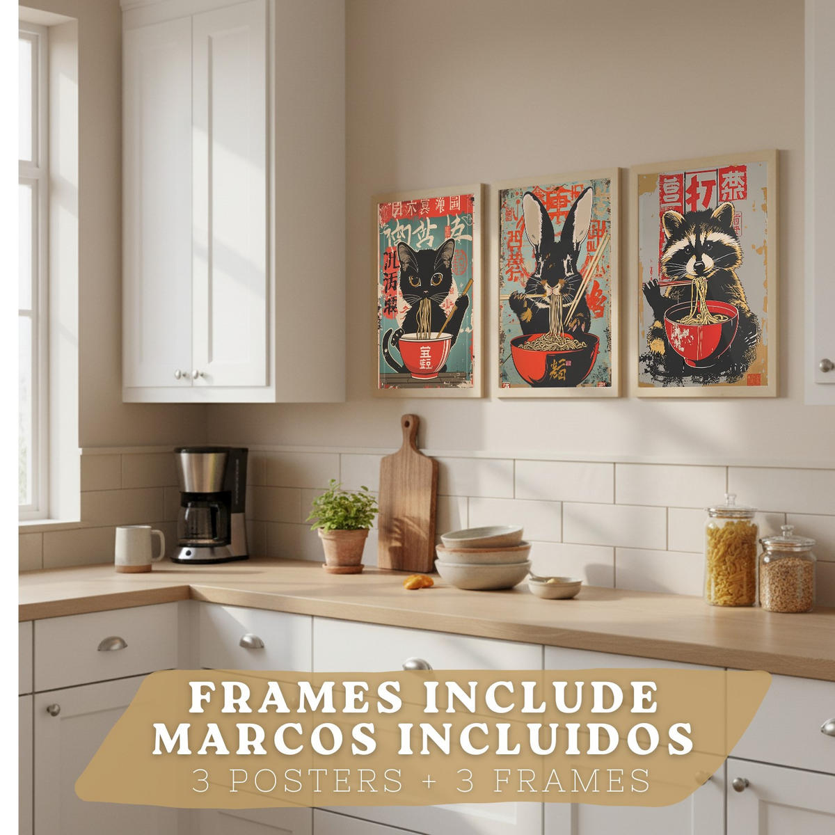 PLAKAT Sada 3 Sada ramen po 3 A3 Lehký dřevěný rám - béžová, papír (29.7/1/42cm) - Nacnic