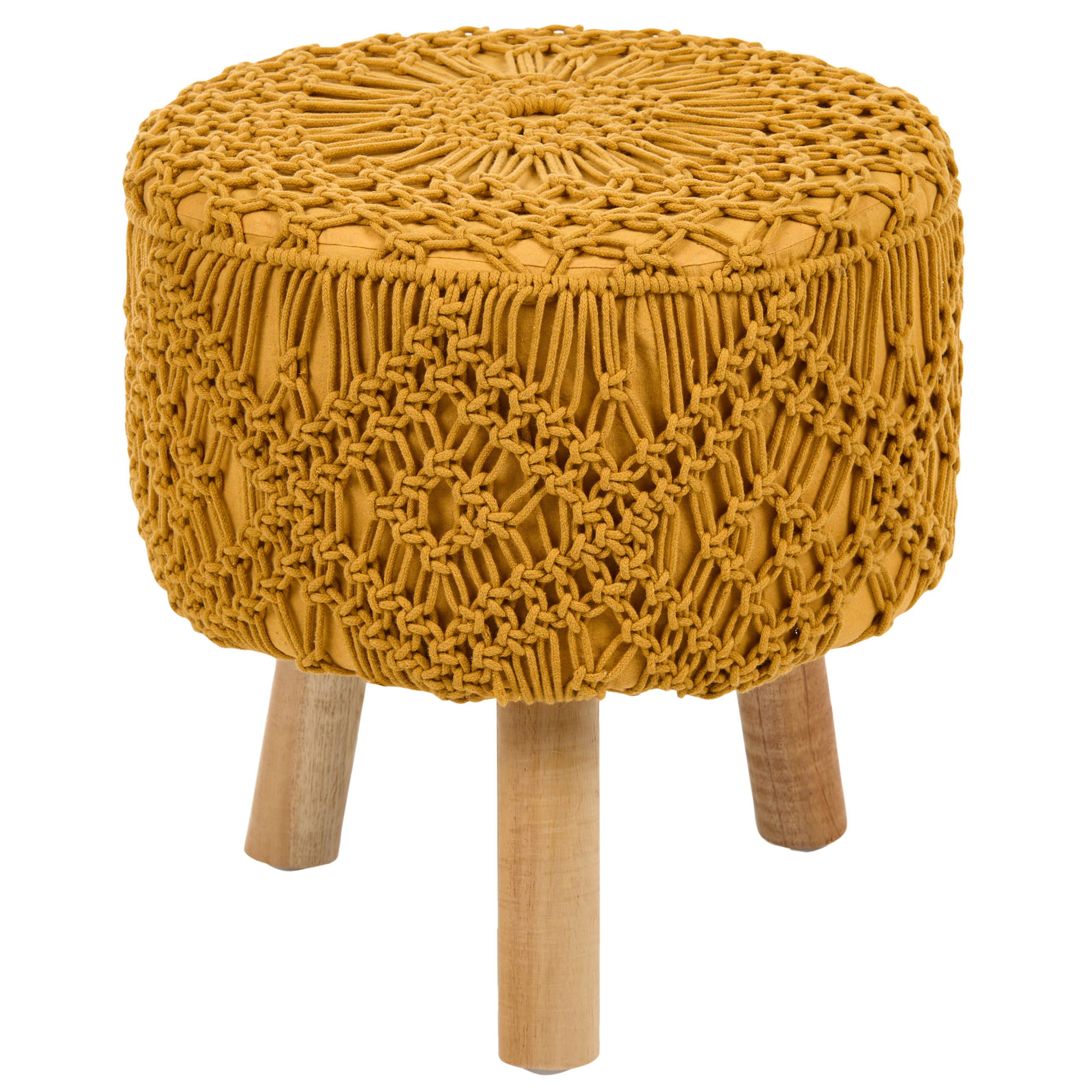 Beliani Hocker Gelb 40x44x40 cm