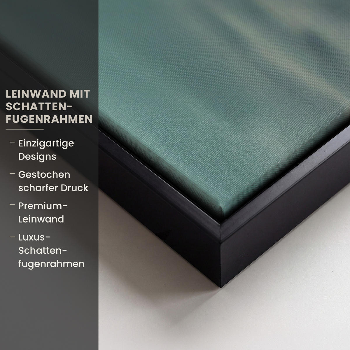 LEINWAND Bilder mit Rahmen - Frau - Kunst - Schmuck - Porträt - 90x90 - Blaugrau, Textil (90/90cm) - MuchoWow