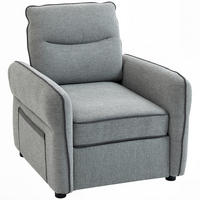 SESSEL DE-13491 1-Sitzer mit Seitentasche, ägyptischer Samt Grau - Grau, Textil (80/90/81cm) - ComfortXL