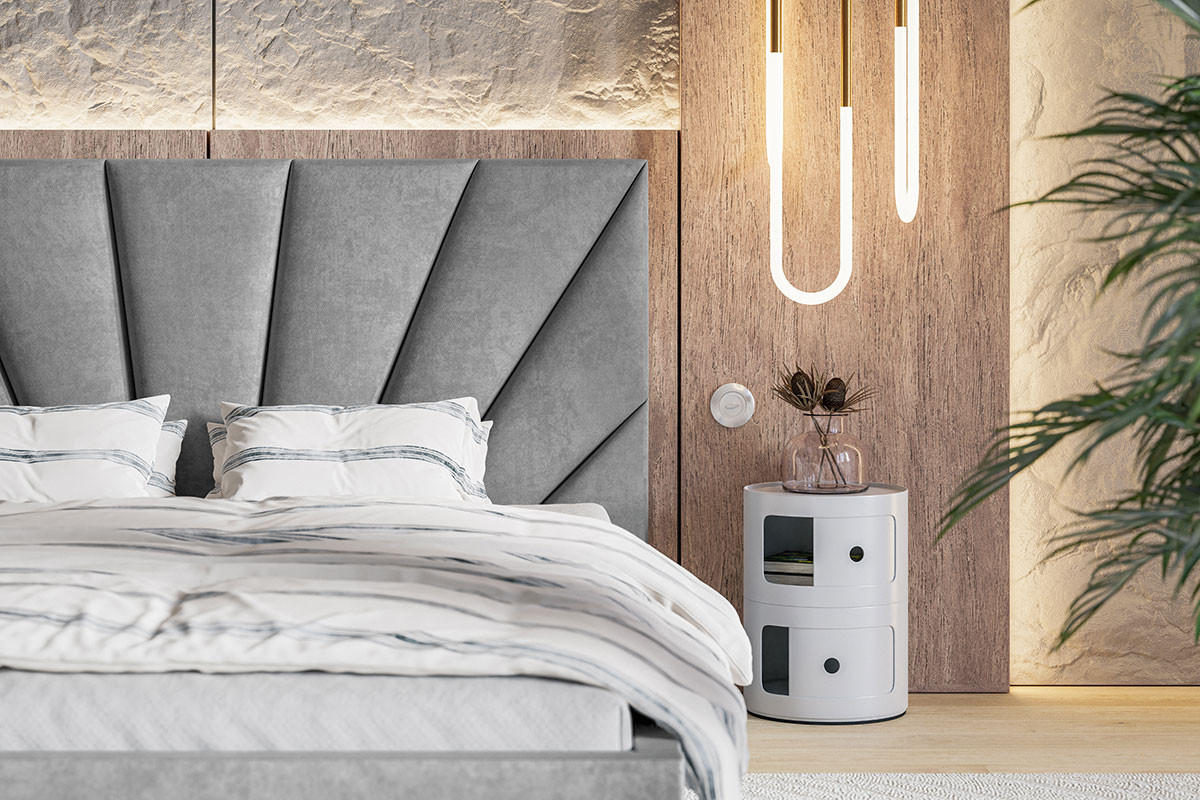 POLSTERBETT 140 x 200 cm Aris, Bettkasten, Lattenrost, Hellgrau - Hellgrau, Holz/Textil (140/200cm) - Emporius