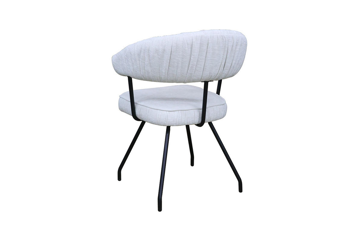 ESSZIMMERSTUHL RUNA Cremeweiß Webstoff - Creme/Schwarz, Kunststoff/Textil (60/82/59cm) - KAWOLA
