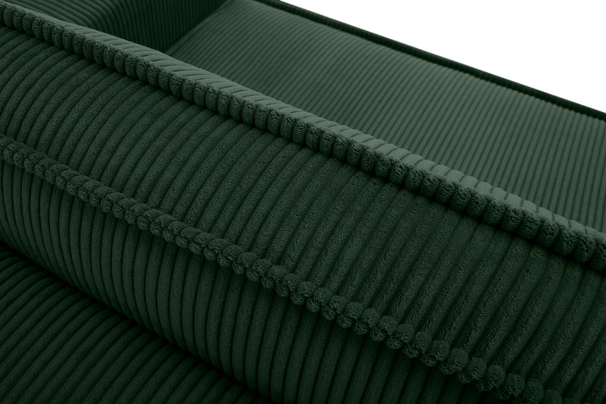 3-SITZER-SCHLAFSOFA NAPI in Pet Friendly Cord-Stoff, dunkelgrün - Dunkelgrün/Schwarz, Textil (244/89/101cm) - KONSIMO®