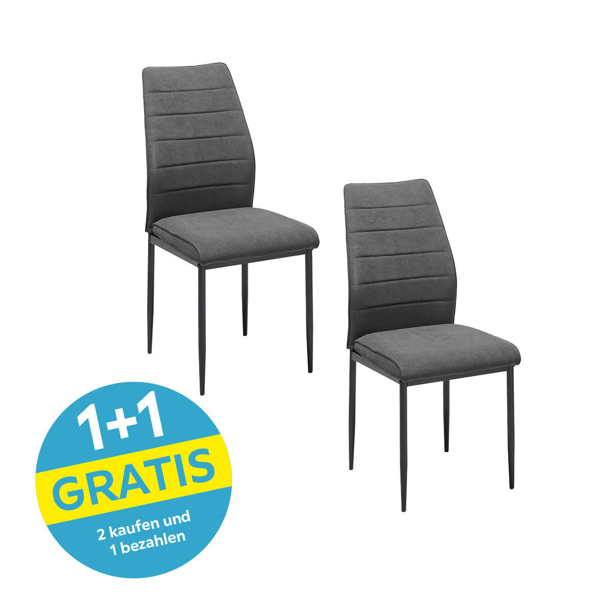 Polsterstuhl Ratford Cord Dunkelgrau