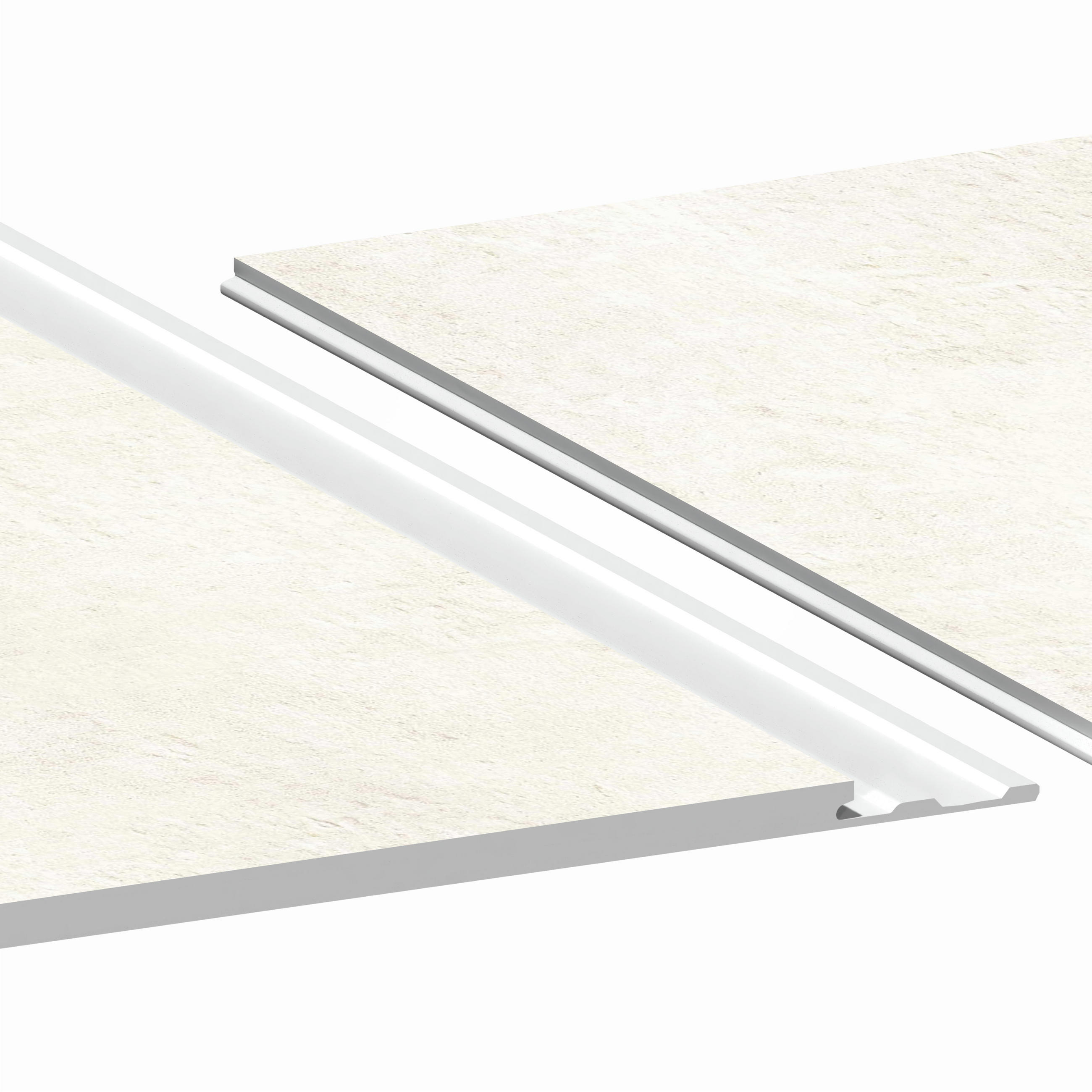 AQUA-STEP- ALL IN ONE - Wasserdichte Wandpaneele und Bodenpaneele für Badezimmer - French Limestone - 6 Paneele (2,34m²) - Hellgelb, Kunststoff (122/32/0.45cm) - Aqua-Step® 
