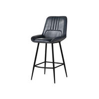 STUHL Echtleder 52 x 57 x 108 cm blau IRON LABEL #516 - Blau, Leder (52/108/57cm) - Massivmoebel24