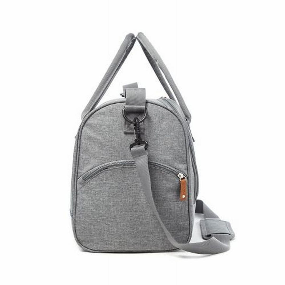 WICKELTASCHE Jossie grau Wickelunterlage, viele Fächer, Tragegriffe, verstellbarer Schultergurt - Grau, Textil (20/28/38cm) - Cangaroo