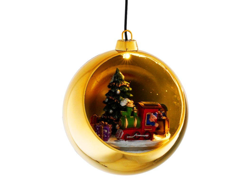 WEIHNACHTSDEKORATION LED Gold, 13 cm, batteriebetrieben, mit rotierendem Effekt - Goldfarben, Kunststoff (27cm) - LAALU
