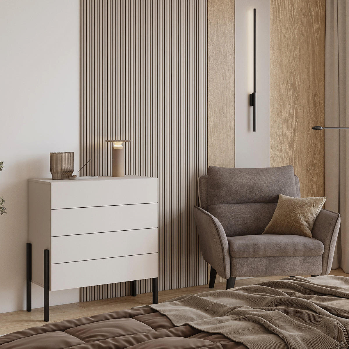 KOMMODE Bérénice Kaschmir - Beige, Holzwerkstoff (84/90/40cm) - Petits-meubles