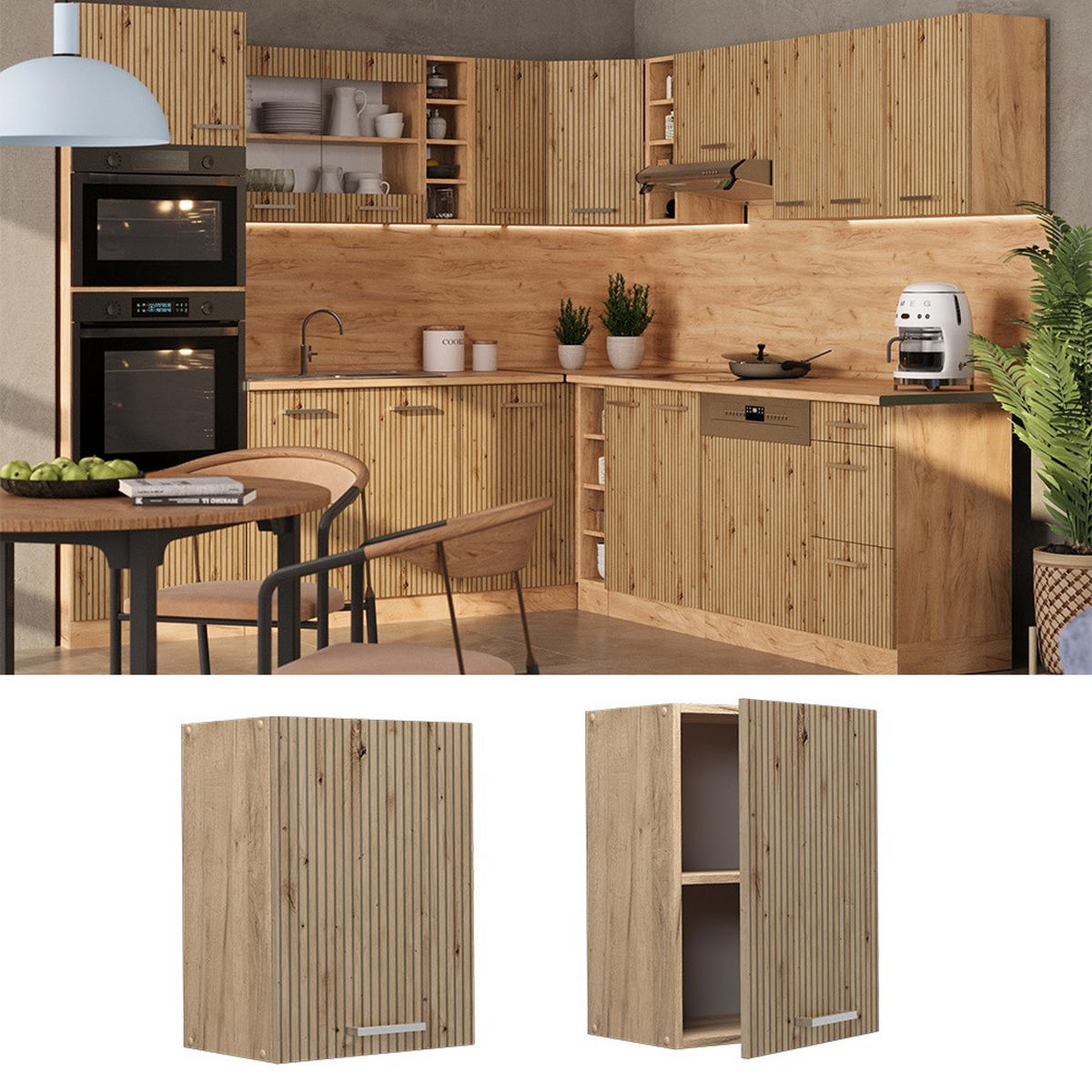 HÄNGESCHRANK R-Line Artisan-Eiche 45 cm - Eichefarben/Eiche Artisan, Holzwerkstoff (45/60/31cm) - Vicco