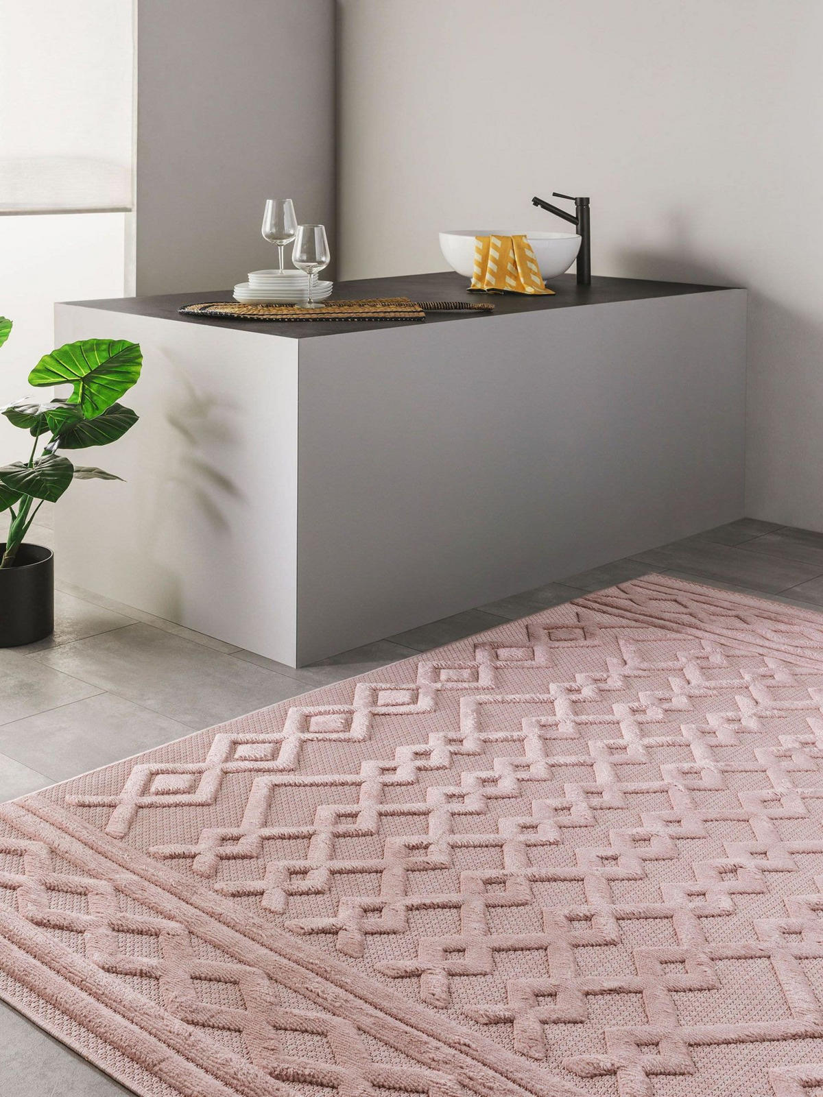 OUTDOORTEPPICH Bonte Rosa 80x150 cm - Rosa, Textil (80/1cm) - KUNSTLOFT