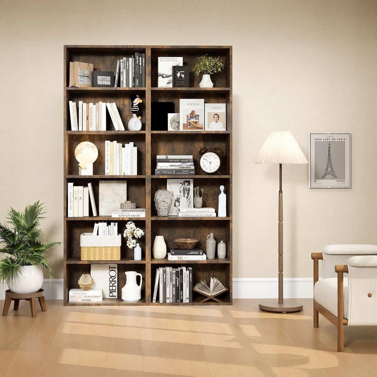 BÜCHERREGAL 6 Ebenen 55,5 x 23,5 x 181 cm Braun - Braun, Holzwerkstoff (23.5/181/55.5cm)