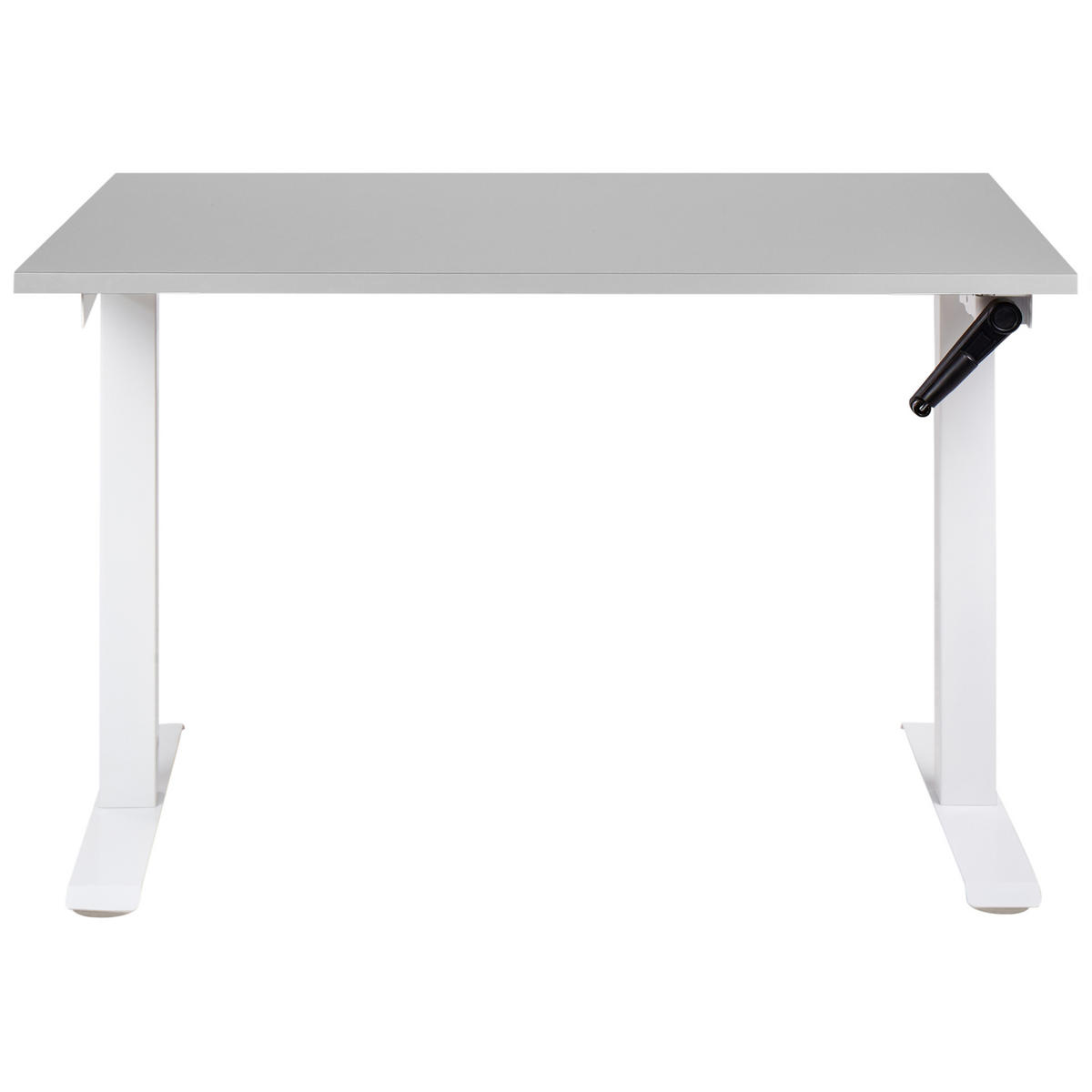 SCHREIBTISCH grauweiß 120/72 cm manuell höhenverstellbar Destin III - Weiß/Grau, Holz (72/120/74cm) - Beliani