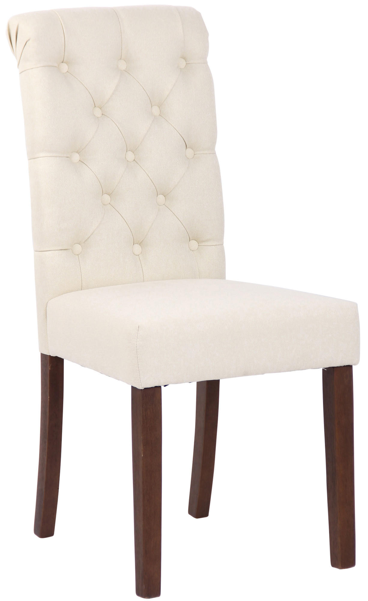 ESSZIMMERSTUHL Lisbon Stoff, Gestell Kautschukholz Braun Creme - Naturfarben/Braun, Holz/Textil (45/98/63cm) - TPFLiving