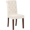 ESSZIMMERSTUHL Lisbon Stoff, Gestell Kautschukholz Braun Creme - Naturfarben/Braun, Holz/Textil (45/98/63cm) - TPFLiving