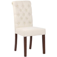 ESSZIMMERSTUHL Lisbon Stoff, Gestell Kautschukholz Braun Creme - Naturfarben/Braun, Holz/Textil (45/98/63cm) - TPFLiving