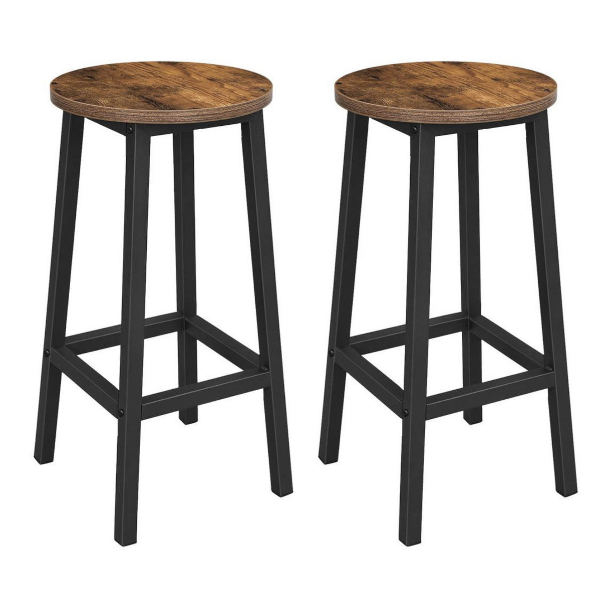 BARHOCKER 2er-Set Metall Dunkelbraun - Dunkelbraun, Holzwerkstoff (32/65/32cm) - Begryf