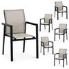 GARTENSTÜHLE WINDY 6er-Set grau - Grau, Textil (56/87/58cm) - IDIMEX