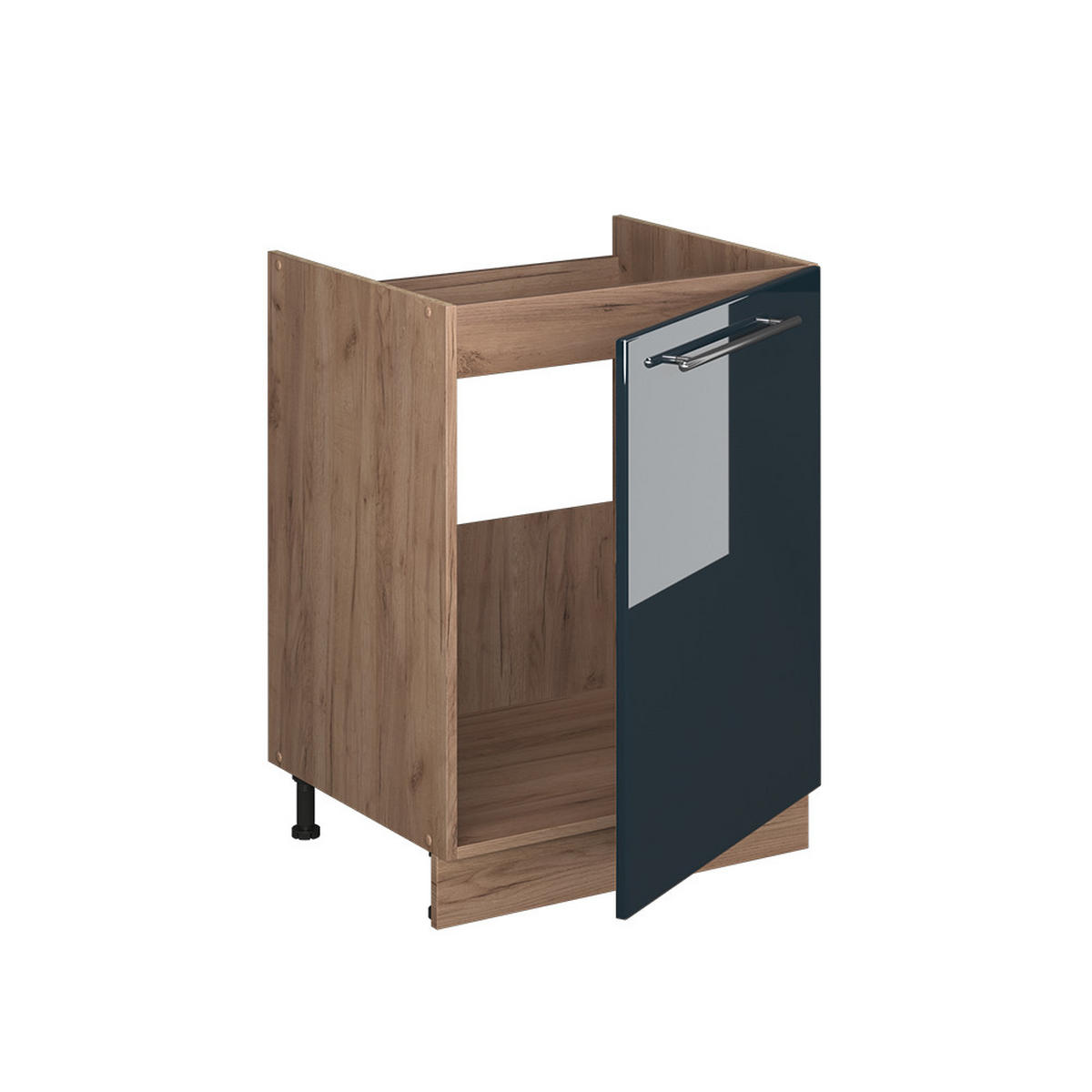 SPODNÁ SKRINKA POD DREZ Fame-Line, Tmavo modrá vysoký lesk/Dub Goldkraft, 60 cm - dub medový/tmavomodrá, kompozitné drevo (60/82/60cm) - Vicco