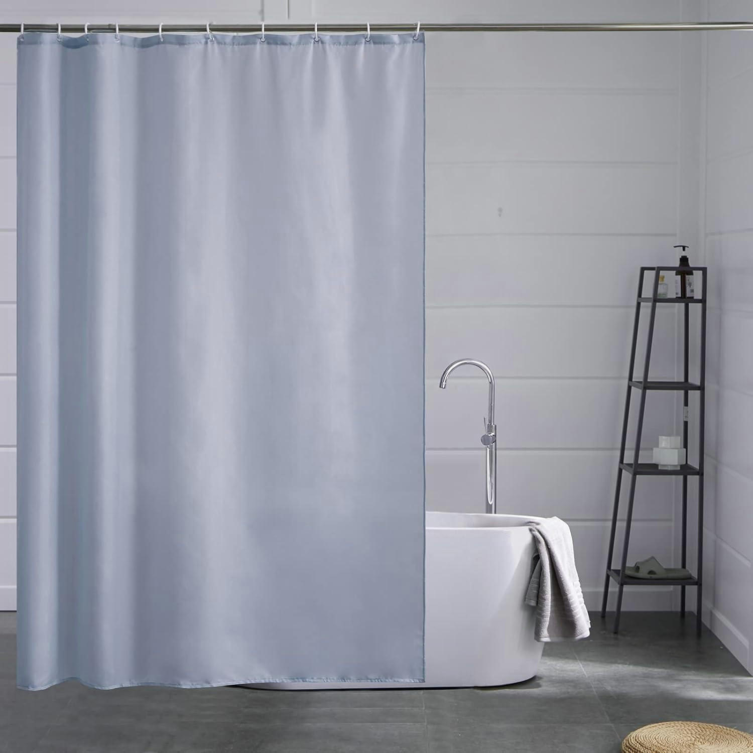 DUSCHVORHANG Polyester Grau Blau 150 x 200 cm - Blau, Textil (150/180cm)