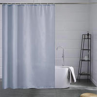 DUSCHVORHANG Polyester Grau Blau 150 x 200 cm - Blau, Textil (150/180cm)