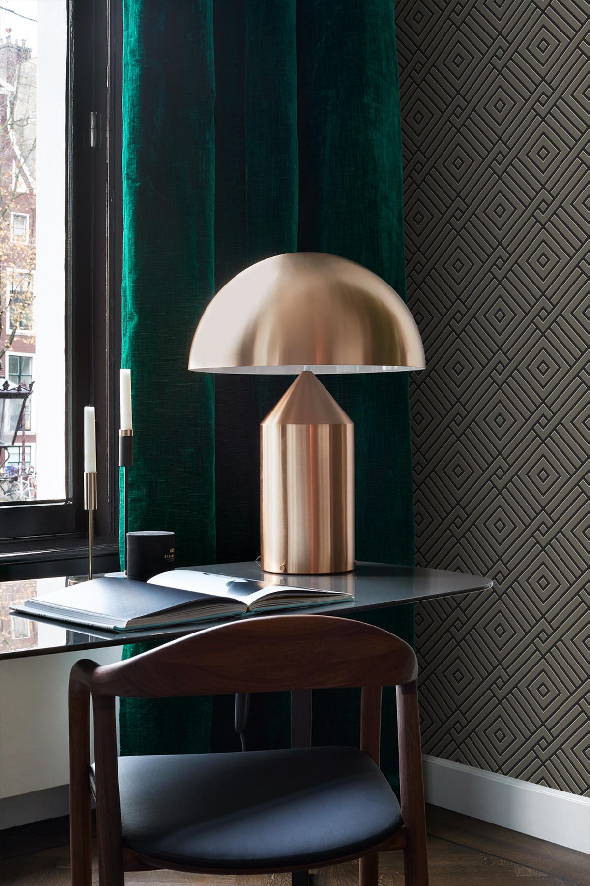TAPETE 3D grafisches Motiv 50 x 900 cm - Grau, Papier (50/900cm) - Origin Wallcoverings