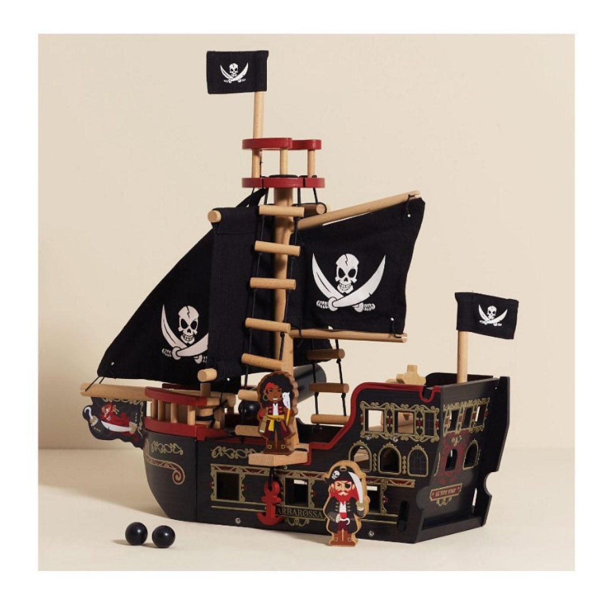 SPIELWELT Piratenschiff Barbarossa, Le Toy Van - Braun, Holz (50/20cm) - Le Toy Van