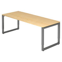 SCHREIBTISCH Serie-R 80/200/74 cm in Ahornfarben/Graphitfarben - Ahornfarben/Graphitfarben, Holzwerkstoff (80/200/74cm) - bümö
