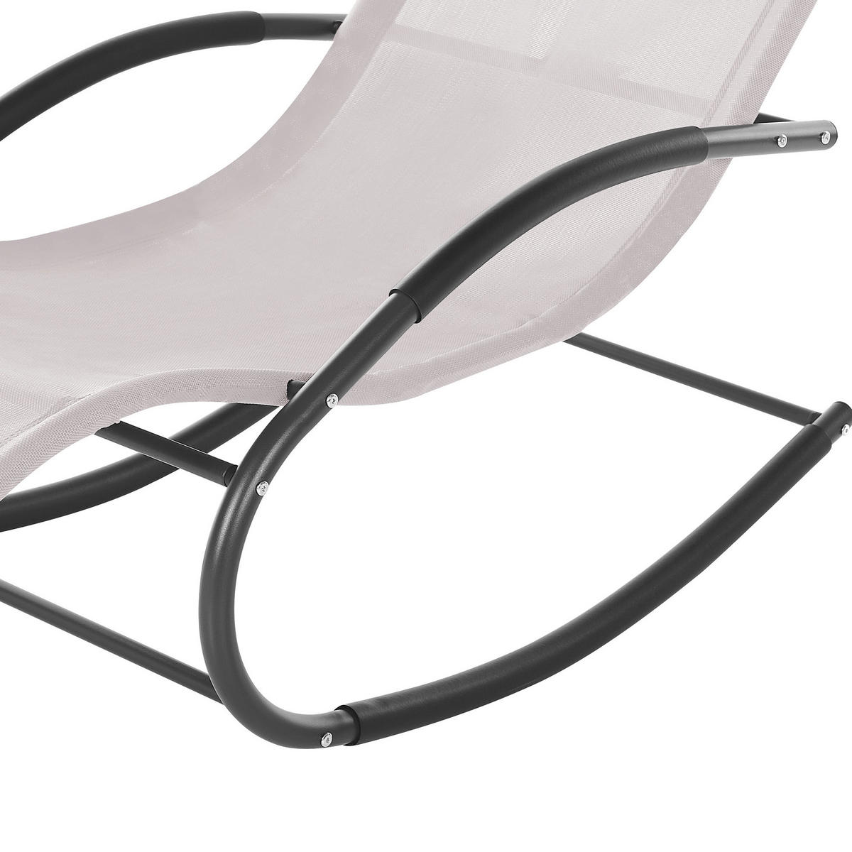 GARTENLIEGE Schaukelfunktion beige Carano II - Beige, Metall (60/90/155cm) - Beliani
