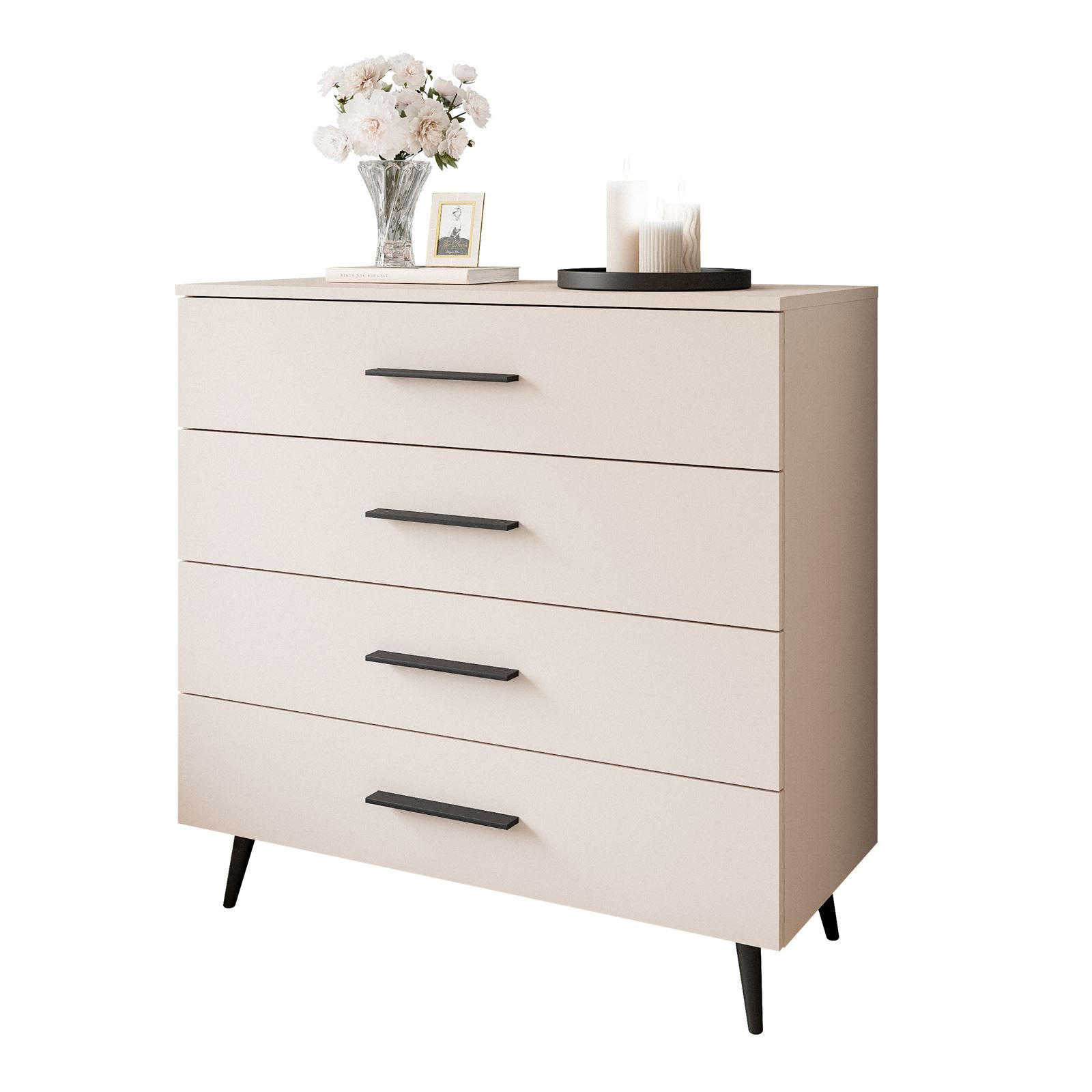 Lookway Kommode Kaschmir, Schwarz 95x90x40 cm