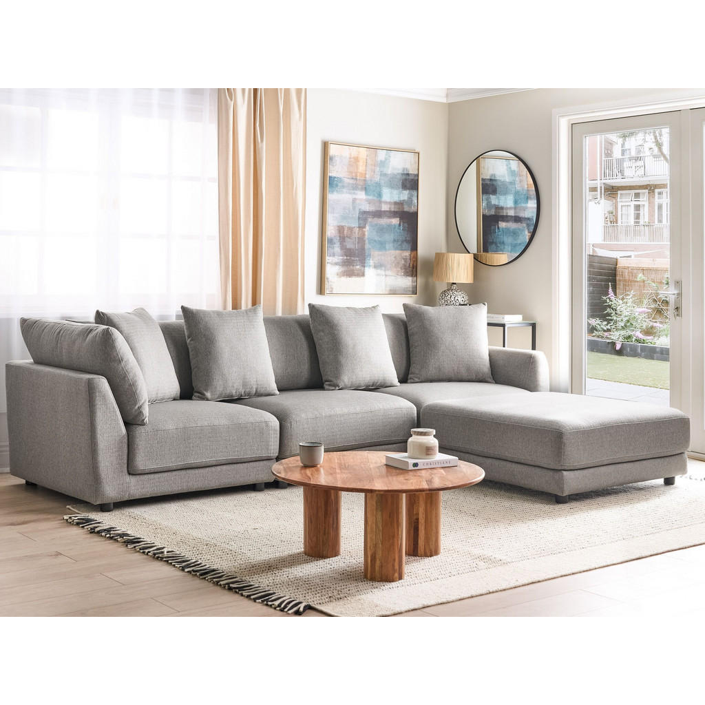 Thumbnail - Beliani 3-Sitzer-Sofa, Grau, Textil, 300x86x102 cm, Wohnzimmer, Sofas & Couches, Sofas, 3-Sitzer Sofas
