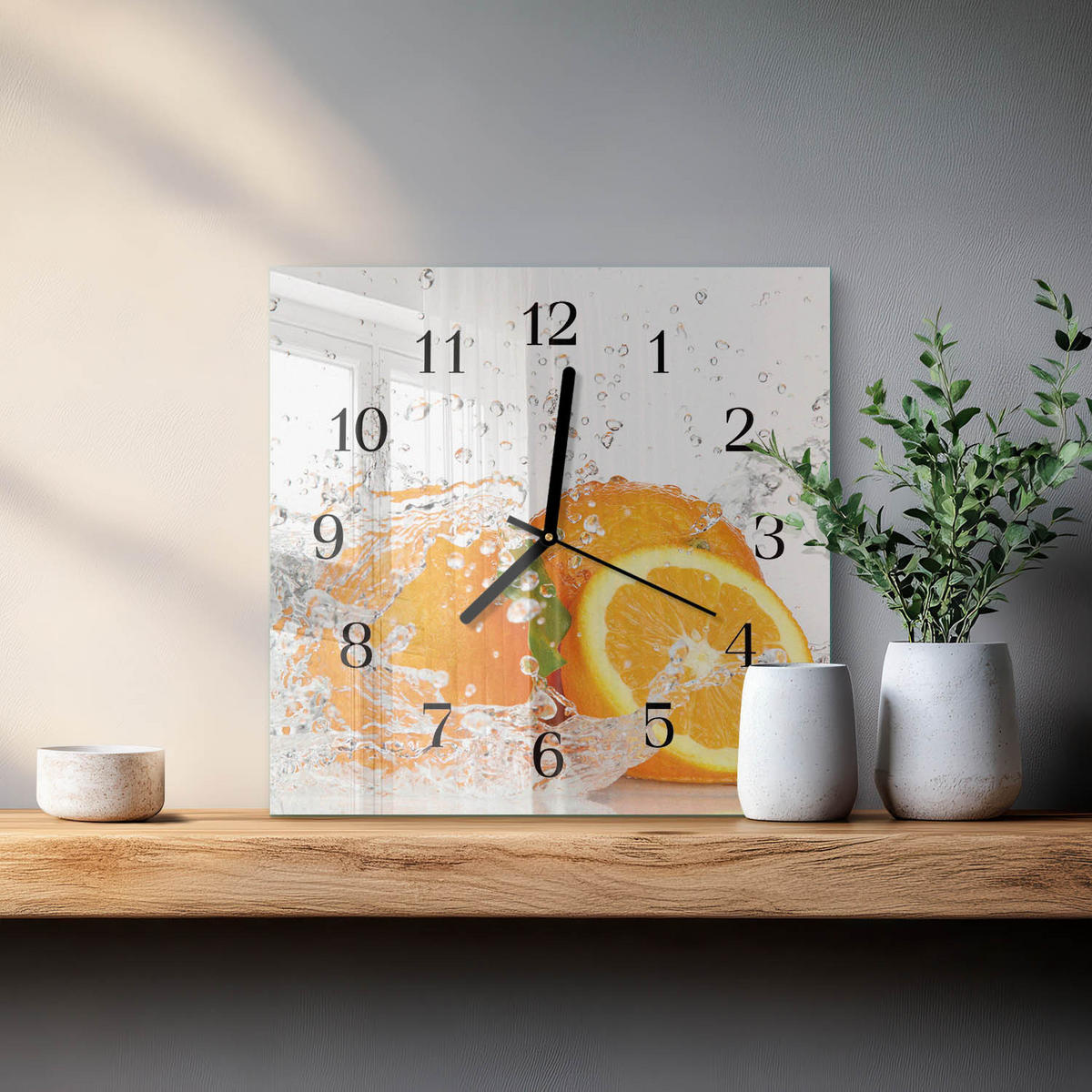 WANDUHR 30x30 cm - Orangen - Orange, Glas (30/30/0.4cm) - TULUP