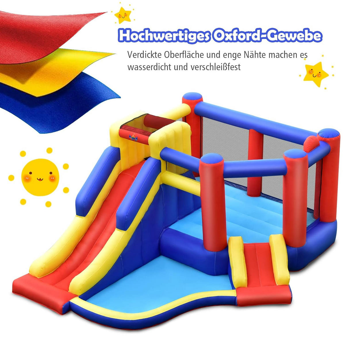 HÜPFBURG 182cm Multicolor - Multicolor, Textil (383/313/182cm) - COSTWAY