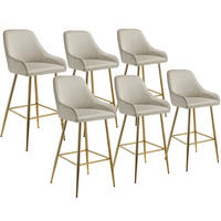 BARSTUHL Avane,48,5 x 57 x 108 cm, Belastbarkeit 120 kg,creme/gold - Goldfarben/Creme, Kunststoff/Textil (48.5/108/57cm) - tectake