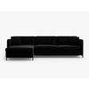 ECKSOFA ausklappbar links Gloria aus Samt schwarz 4 Sitzplätze - Schwarz, Textil (260/170cm) - Micadoni