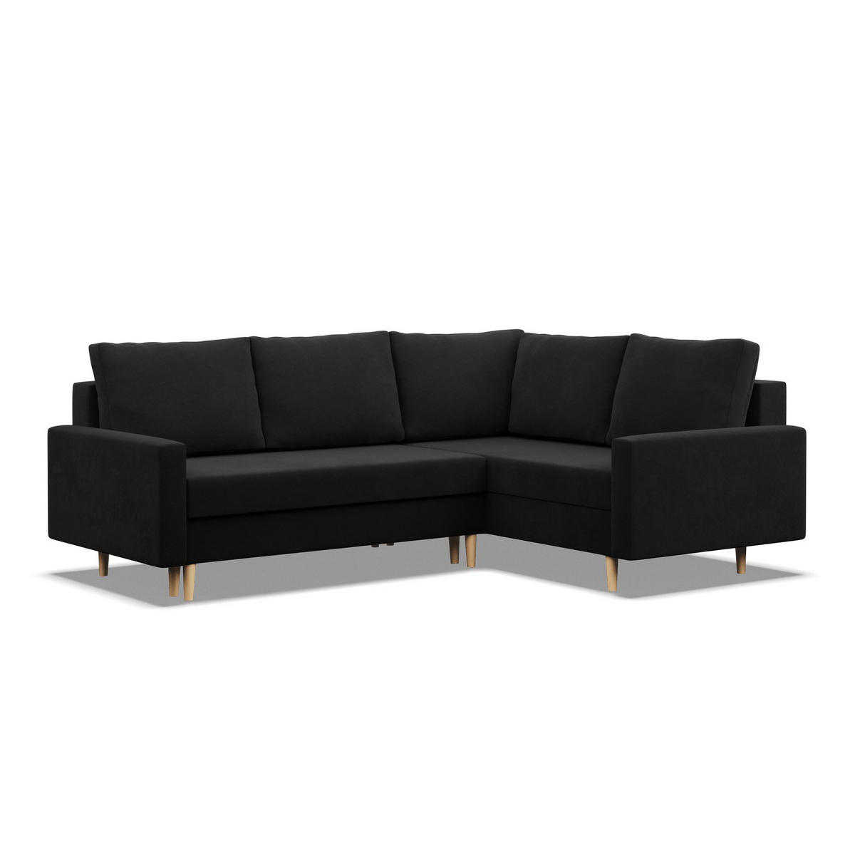 ECKSOFA LINKS MIT SCHLAFFUNKTION BLANK, Schwarz - Schwarz, Textil (223/175cm) - Mebligo