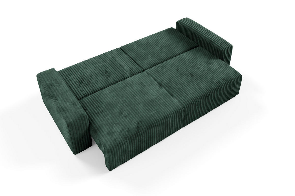SCHLAFSOFA 4-Sitzer Cord Grün - Grün, Textil (244/70/102cm) - Furnisell